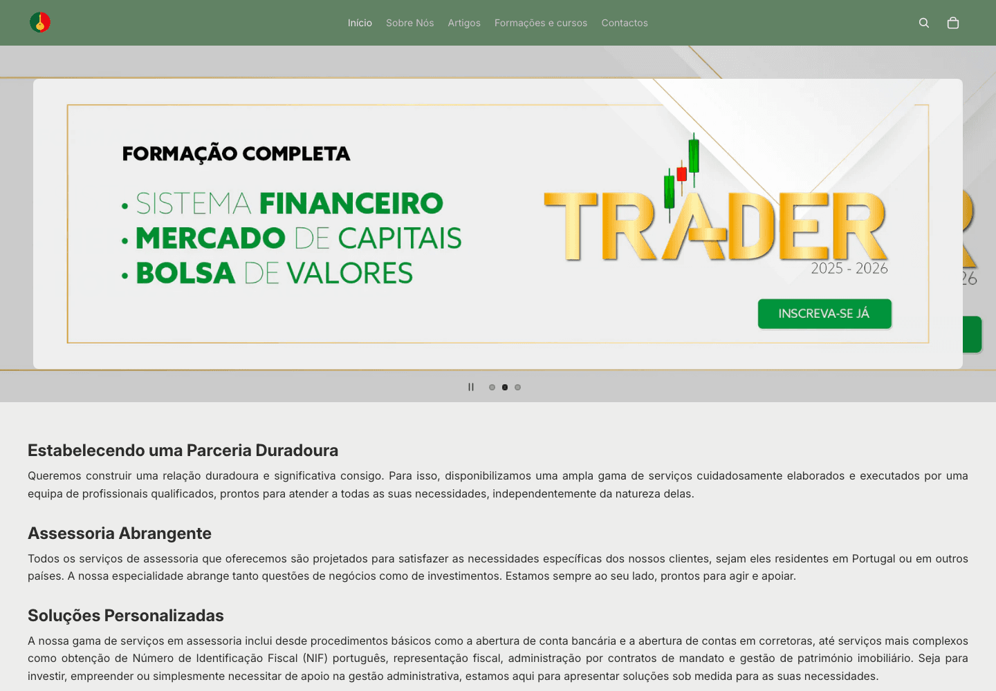 Screenshot of the Portugal Soluções Shopify website